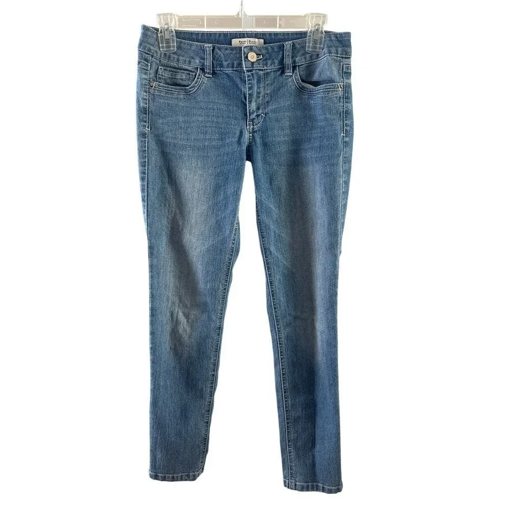 White House Black Market Blanc Ankle Skinny Jeans Medium Wash Blue Size 4 Zipper